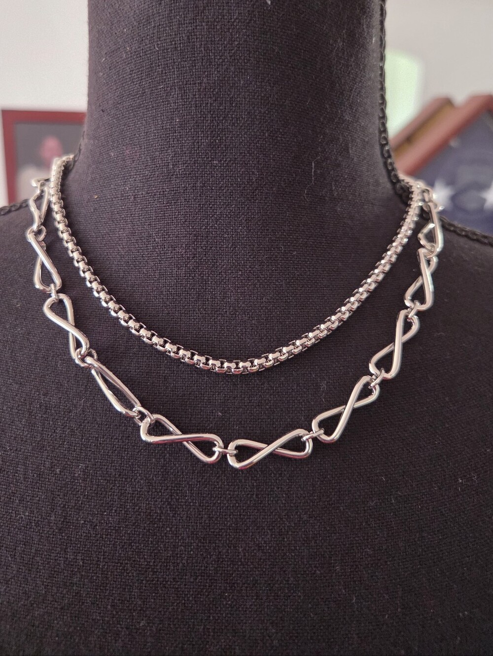 ON 34th Sterling Silver Infinity Link Layered Necklace
